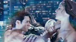 Animated Gif showing: Superman vs The Flash - Slow Look Scene - Justice League Movie