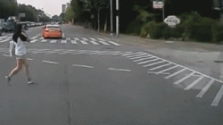 Animated Gif showing: Oh My God! That Was So Close!