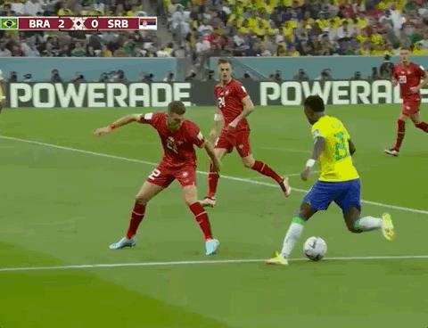 Animated Gif showing: World Cup 2022 - Brazil vs Serbia 2-0: Richarlison's Awesome Goal (Replay)