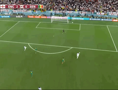 Animated Gif showing: World Cup 2022 - England vs Senegal 3-0: Harry Kane's Goal