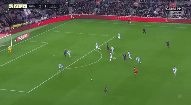 Animated Gif showing: Lionel Messi's Goal Against Leganes (3-1) 20/01/2019
