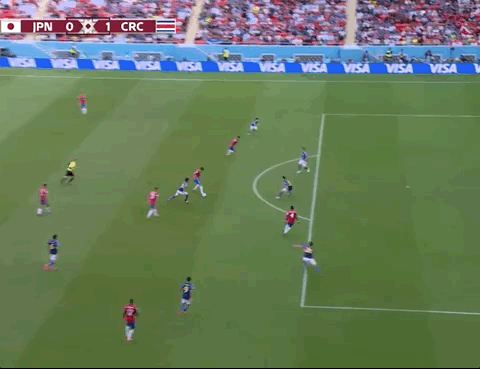 Animated Gif showing: World Cup 2022 - Japan vs Costa Rica 0-1: Enzo Fernandez's Goal