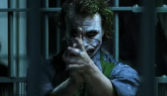 Animated Gif showing: Joker Clapping Scene From Batman: The Dark Knight Movie (2008)