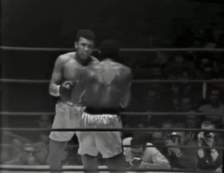 Animated Gif showing: Muhammad Ali Head Movement