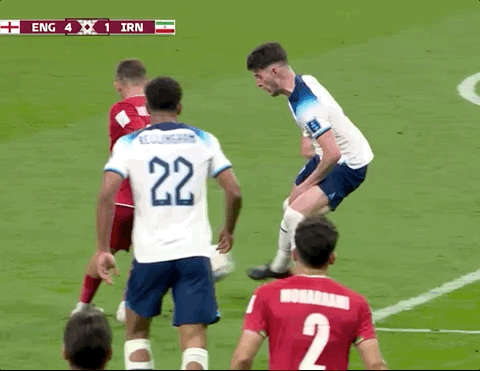 Animated Gif showing: World Cup 2022 - England vs Iran 6-2: Mehdi Taremi's First Goal