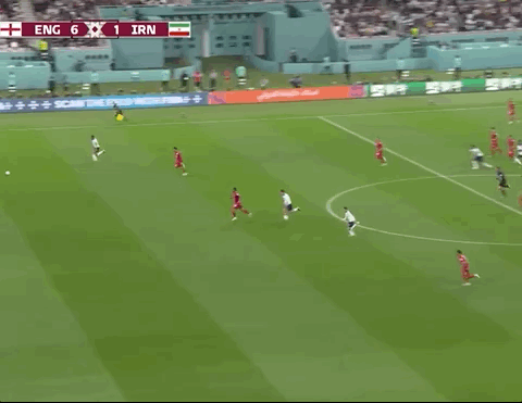 Animated Gif showing: World Cup 2022 - England vs Iran 6-2: Jack Grealish's Goal