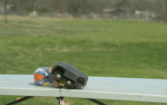 Animated Gif showing: Airbag Deploying in Slow Mo - The Slow Mo Guys - Animated GIF