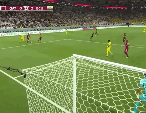 Animated Gif showing: World Cup 2022 - Qatar vs Ecuador 0-2: Second Goal