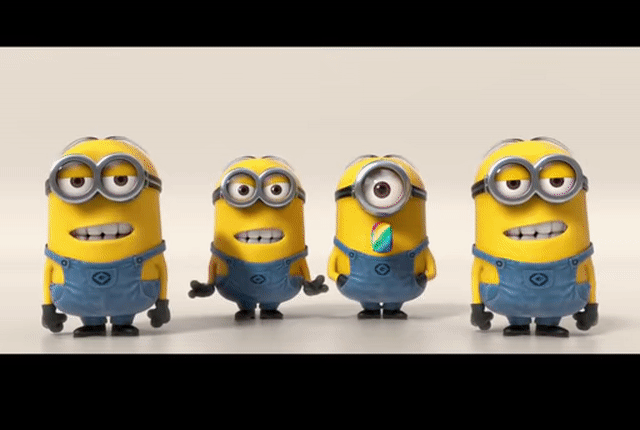Animated Gif showing: Happy Birthday Minions - Gif Card