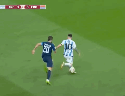 Animated Gif showing: World Cup 2022 - Argentina vs Croatia 3-0: Breel Embolo's Second Goal (Messi's Assist)