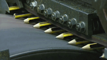 Animated Gif showing: Sharpening Pencils In Factory