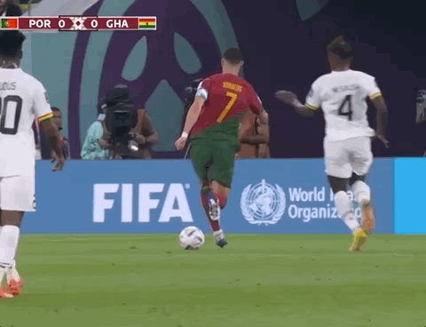 Animated Gif showing: World Cup 2022 - Portugal vs Ghana 3-2: Cristiano Ronaldo's Penalty Goal