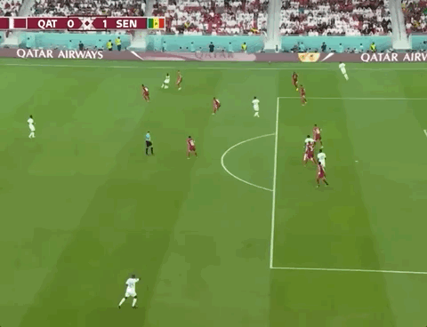 Animated Gif showing: World Cup 2022 - Qatar vs Senegal 1-3: Boulaye Dia's Goal