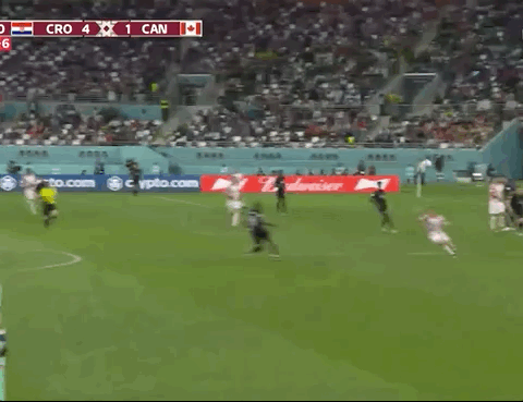 Animated Gif showing: World Cup 2022 - Croatia vs Croatia 4-1: Lovro Majer's Goal