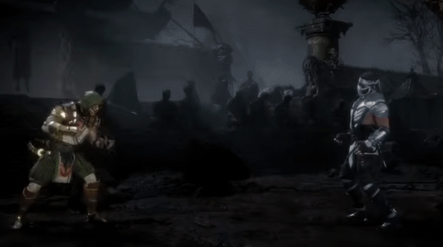 Animated Gif showing: Scorpion's Fatality - Flawless Victory - Mortal Kombat 11
