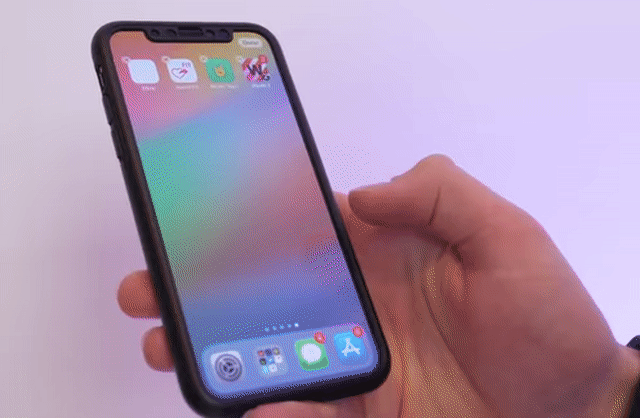 Animated Gif showing: Useful iPhone Tip - Move Multiple Icons At Once