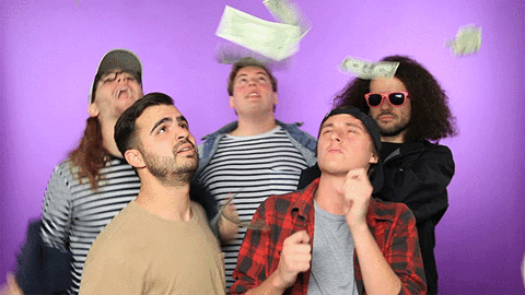 Animated Gif showing: It's Raining Money - GIF Reaction