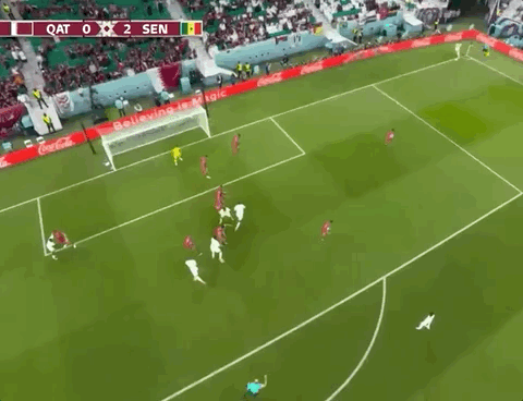 Animated Gif showing: World Cup 2022 - Qatar vs Senegal 1-3: Famara Diedhiou's Goal