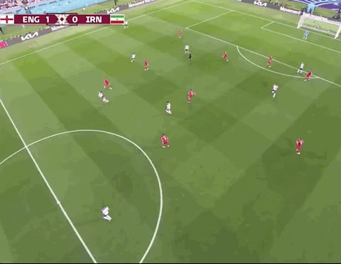 Animated Gif showing: World Cup 2022 - England vs Iran 6-2: Jude Bellingham's Goal