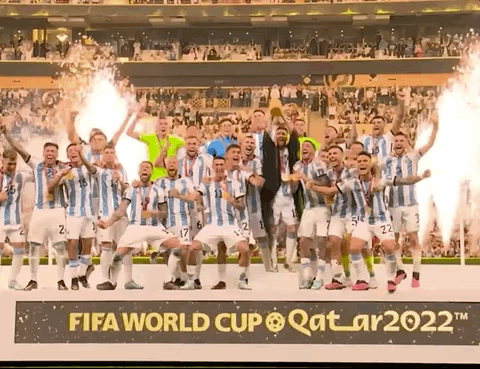 Animated Gif showing: Argentina Team World Cup 2022 Celebration