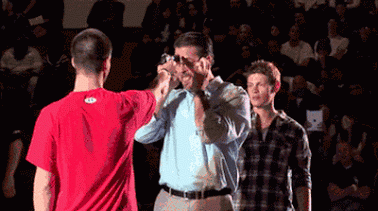Animated Gif showing: How To Double Gun Disarm With A Smile :)